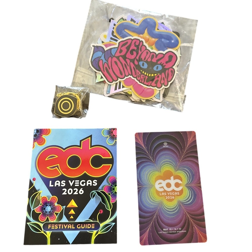 EDC‎ Las Vegas 2026 Festival Swag Keychain, Magnet Stickers Lot Festival Guide